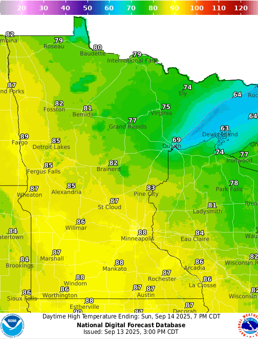 Steamy September weekend continues: 90 degrees in the south with tropical dew points