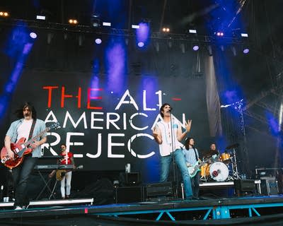 The All-American Rejects band performing on stage