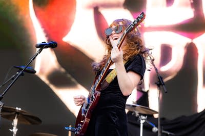 Die Spitz performing on an outdoor stage.