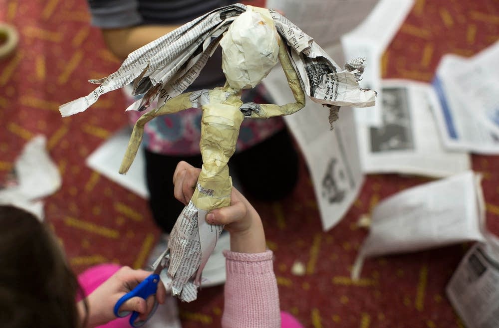 Angela Olson's students make puppets