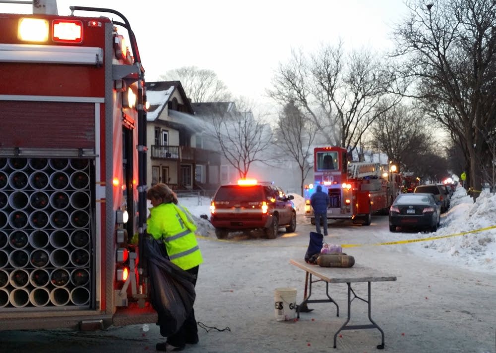 Firefighters at work