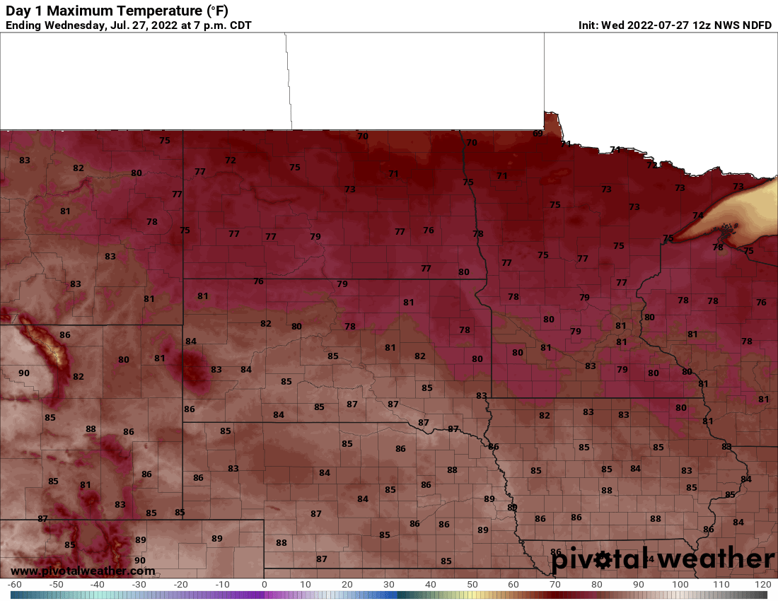 Instability showers north; cooler Thursday, then heating up