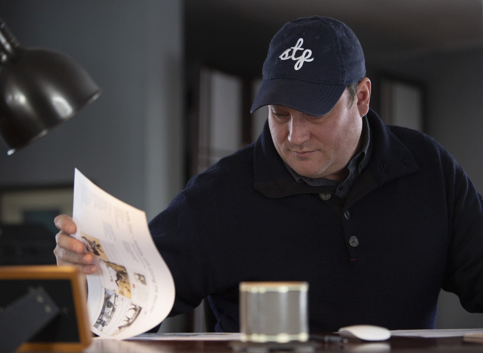 Jason Schumann, a marketing consultant, works from his home office.