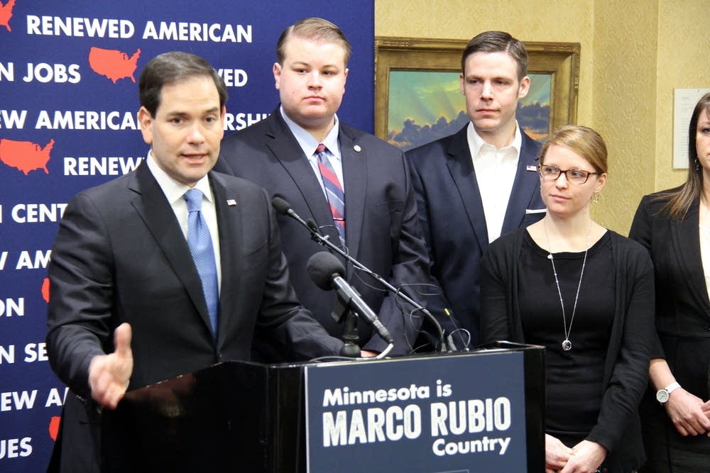 Marco Rubio and supporters in Minneapolis