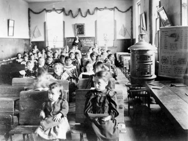 The Benedictine Sisters' mission school at White Earth, around 1900.