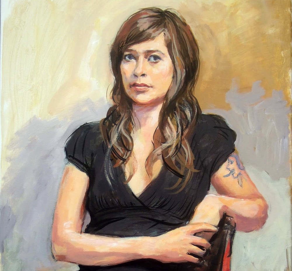 A detail of "Portrait of Anne" by Stuart Mead
