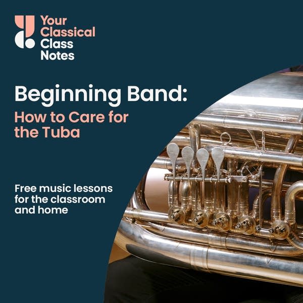 Class Notes thumbnail for a Beginning Band lesson. Includes tuba player Jacob Grewe of the Minnesota Winds.