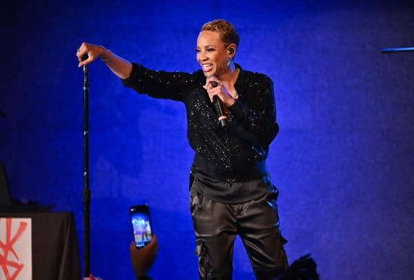 mc lyte performing on stage