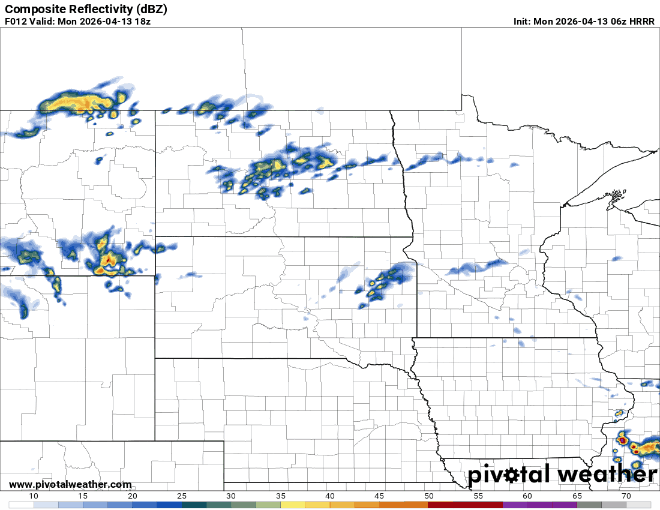 Forecast precipitation Monday 1 p.m. to 1 a.m. 