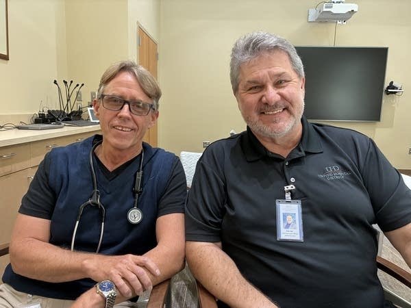 Aaron Johnson, chief medical offer, and Richard Ash, chief executive officer, at United Hospital District in Blue Earth, Minnesota.