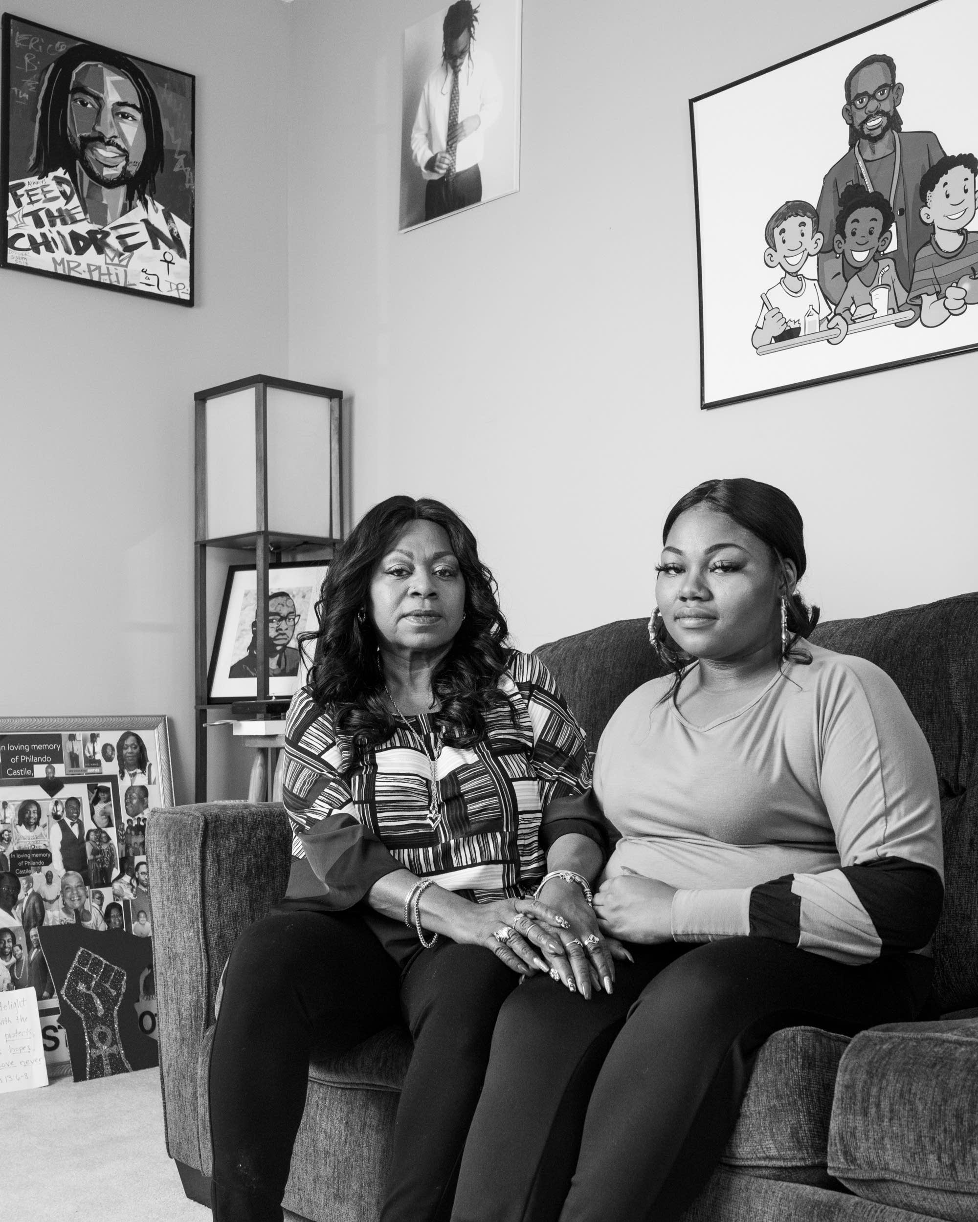Valerie and Allysza Castile sit for a portrait.
