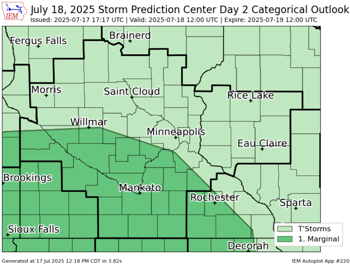 Severe weather risk areas