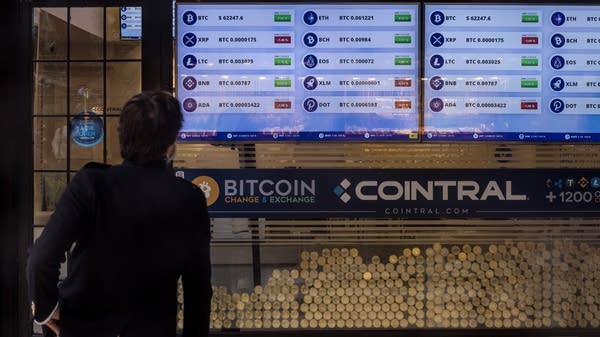 A cryptocurrency exchange office in Istanbul in October. Last month, the "stablecoin" terraUSD lost $60 billion in value in a matter of days. 
