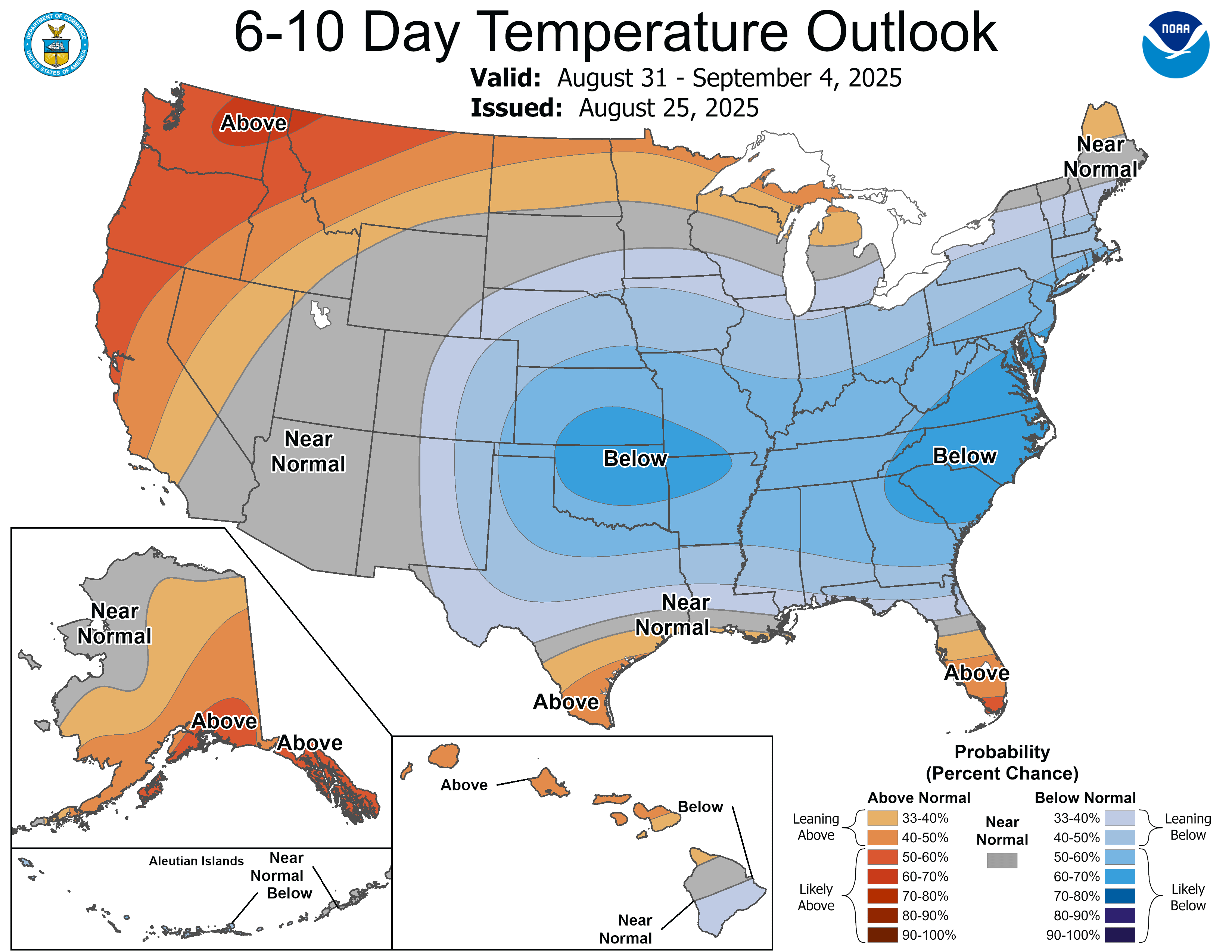 NOAA 6 to 10-day temperature outlook