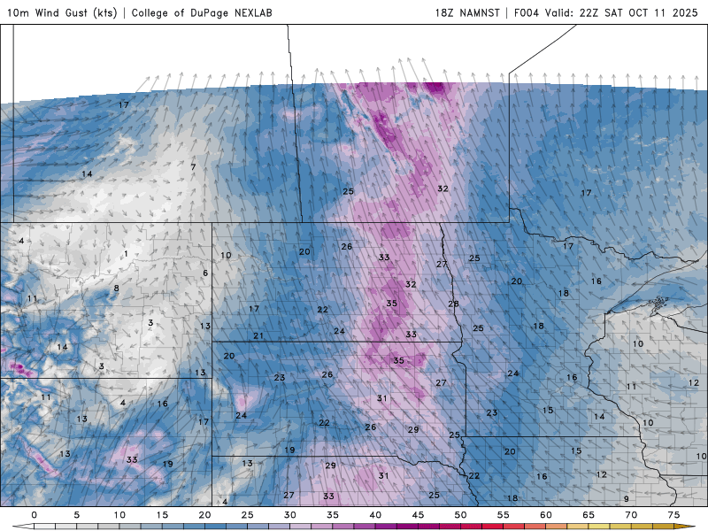 Wind speed and direction Saturday 5 p.m. to Sunday 7 p.m.