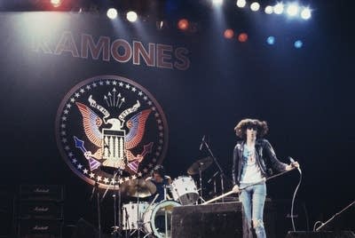 Ramones perform onstage in 1977
