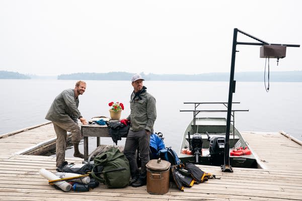 Two men on ta dock