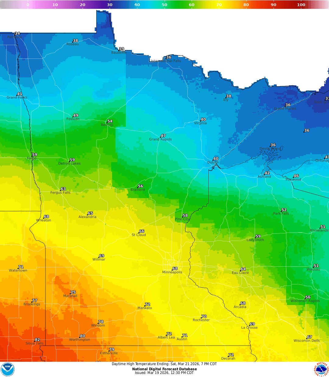 Highs for Saturday