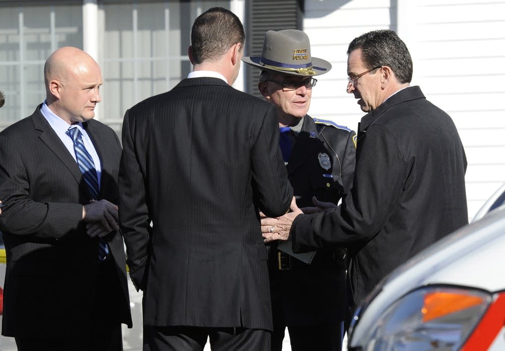 Connecticut Gov. Dannel P. Malloy, right