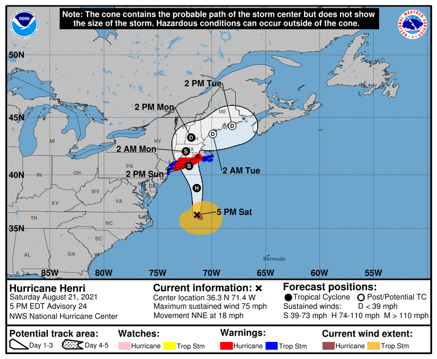 Sunday p.m. thunder chance starts in western Minn.; Henri headed toward Northeastern U.S.