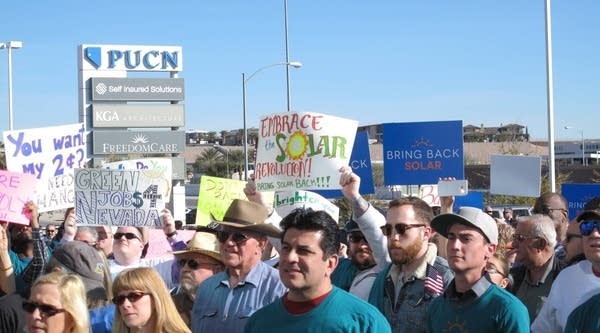  Solar City pulled out of Nevada after state regulators cut the price that utilities have to pay for surplus electricity generated by home solar installations. The price cut undid the home solar industry’s business model. This month solar customers and former employees protested outside the Nevada Public Utilities Commission.