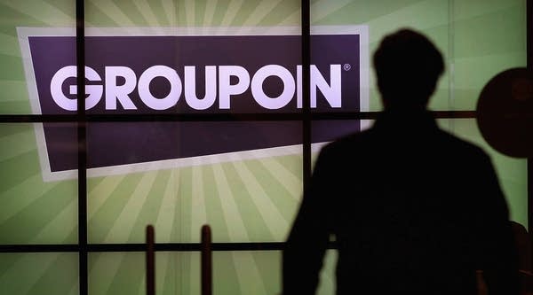 The Groupon logo is displayed in the lobby of the company's international headquarters on June 10, 2011 in Chicago, Ill.