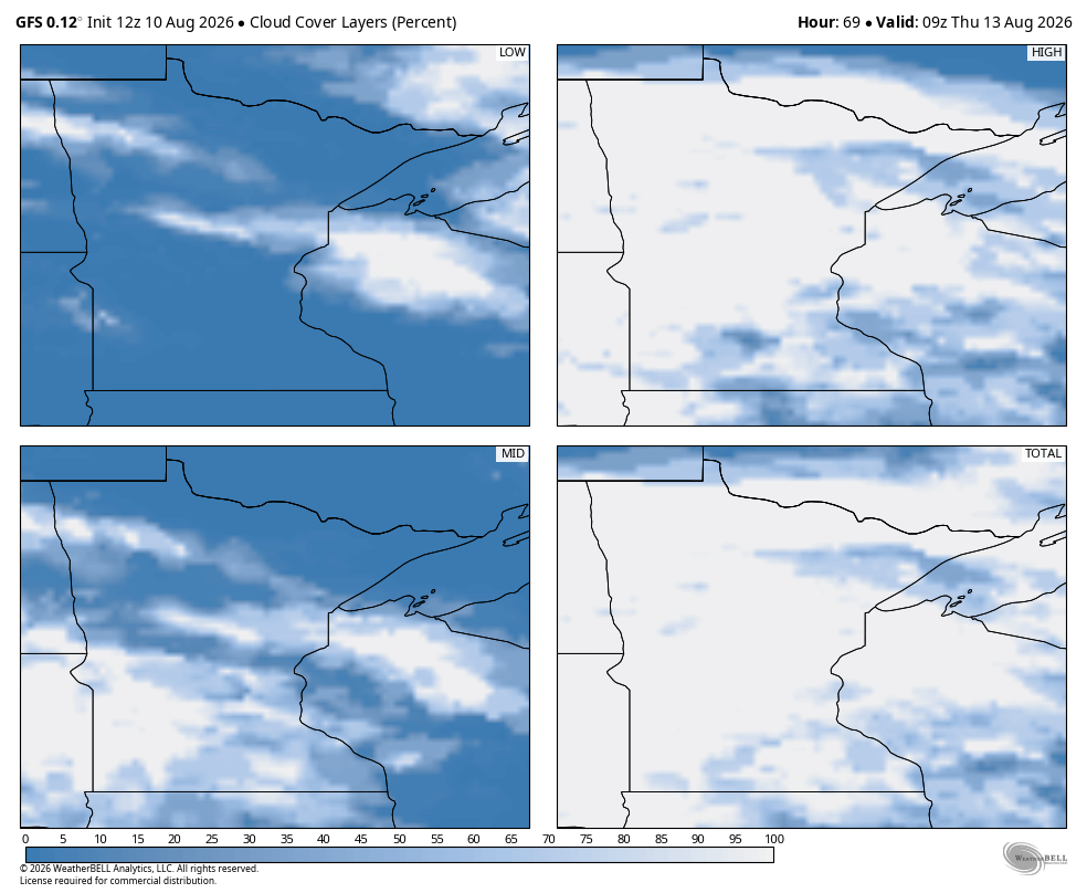 High clouds late Wednesday night