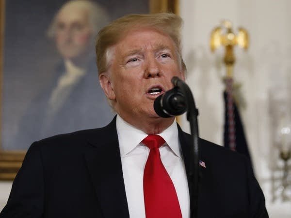 President Trump speaks at the White House on Saturday, Jan. 19, 2019.