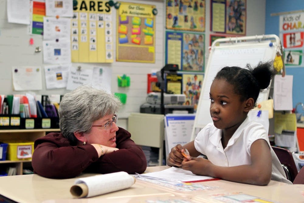 Talking with a student