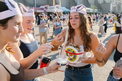 People dip milk in cookies