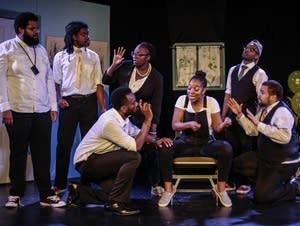 The entire cast perform a skit based on an audience members life.