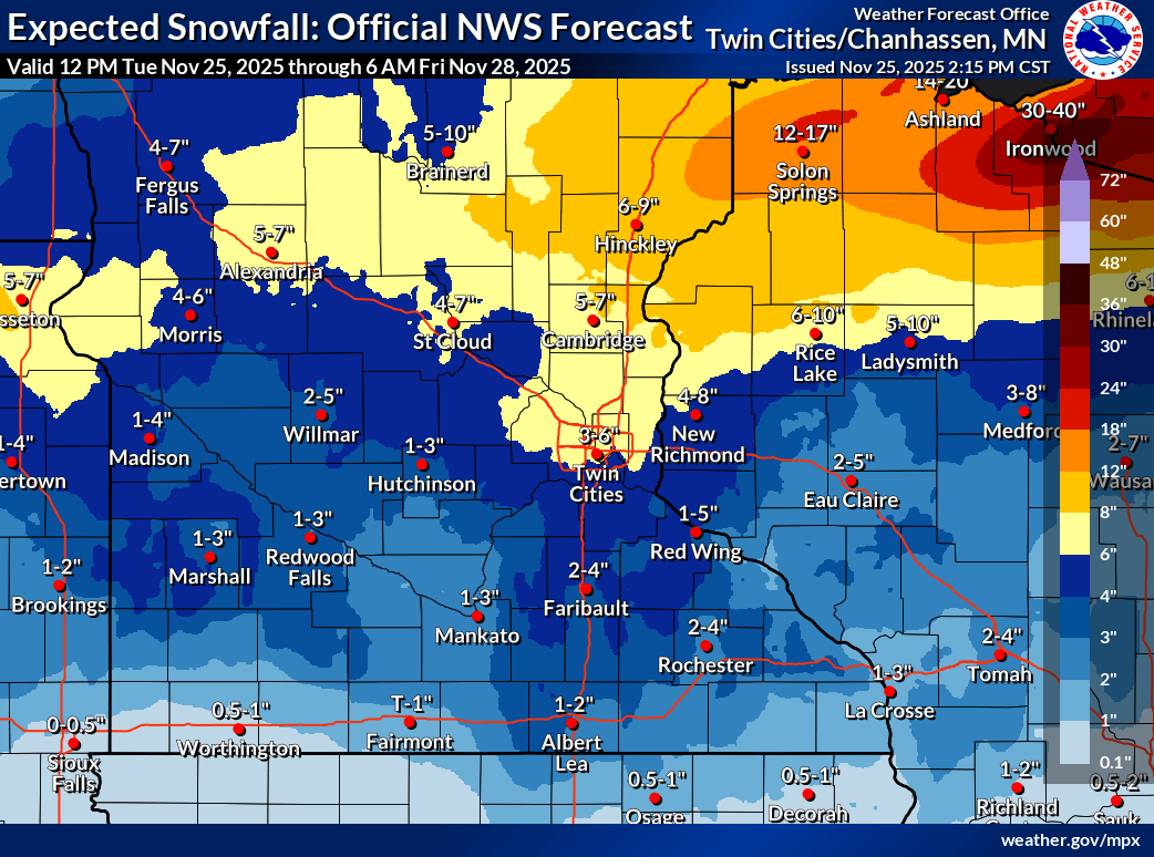 Snowfall projection