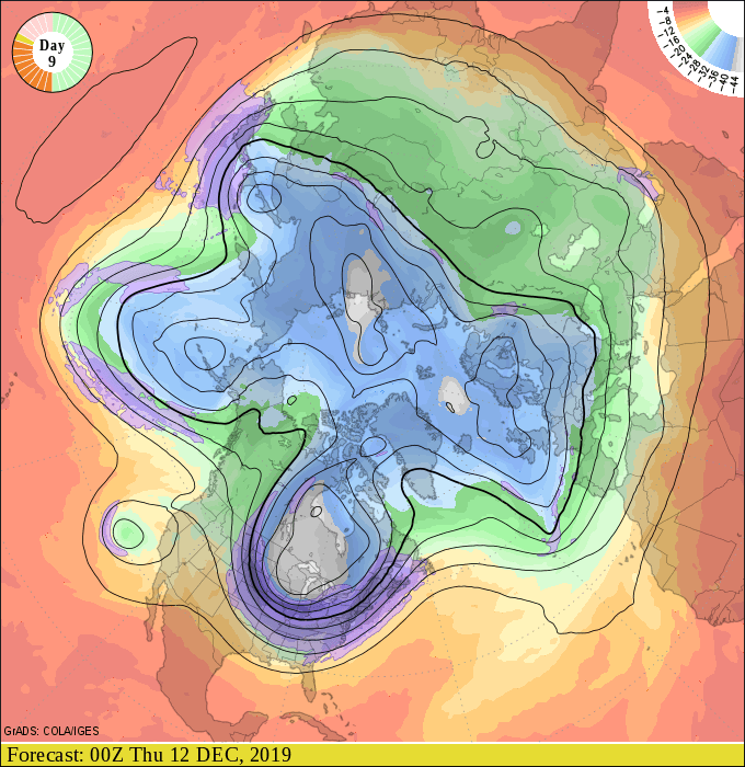 Upper air forecast map for 6 pm December 11