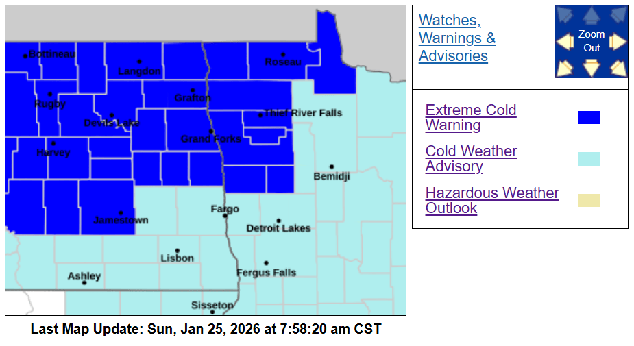 Extreme cold warning