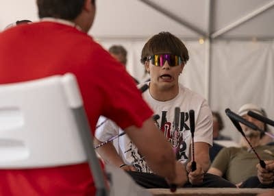 stonebridge singers performing in a drum circle