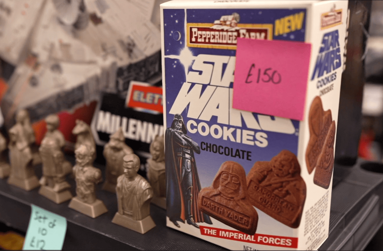A box of vintage Star Wars cookies listed for £150.