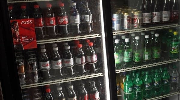 Soda is displayed in a market in the Brooklyn borough of New York City. Soda sales have been declining slightly for several years now, even though they still make up a huge part of the beverage market.