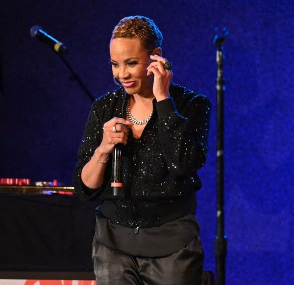 mc lyte performing on stage