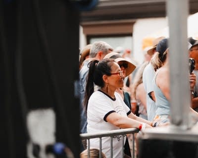Crowd watching performance on stage
