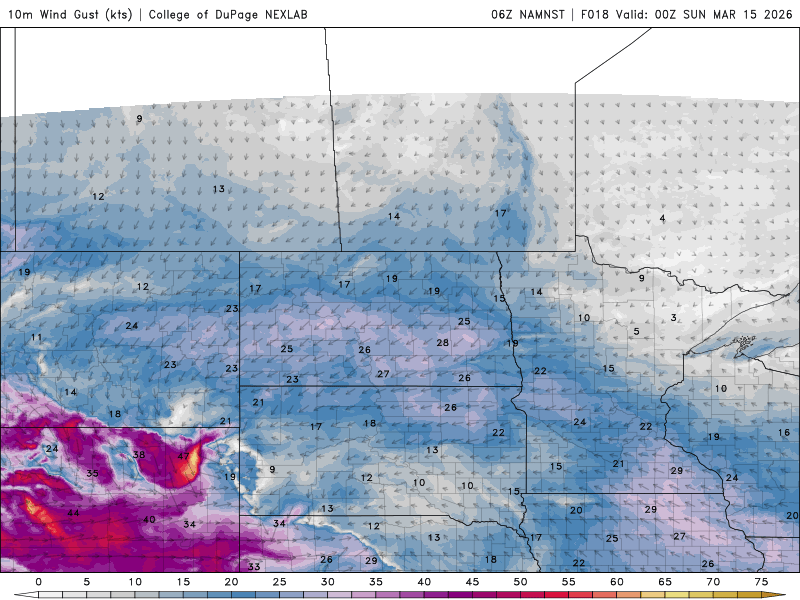 Wind speed and direction Saturday 7 p.m. to Sunday 7 p.m.