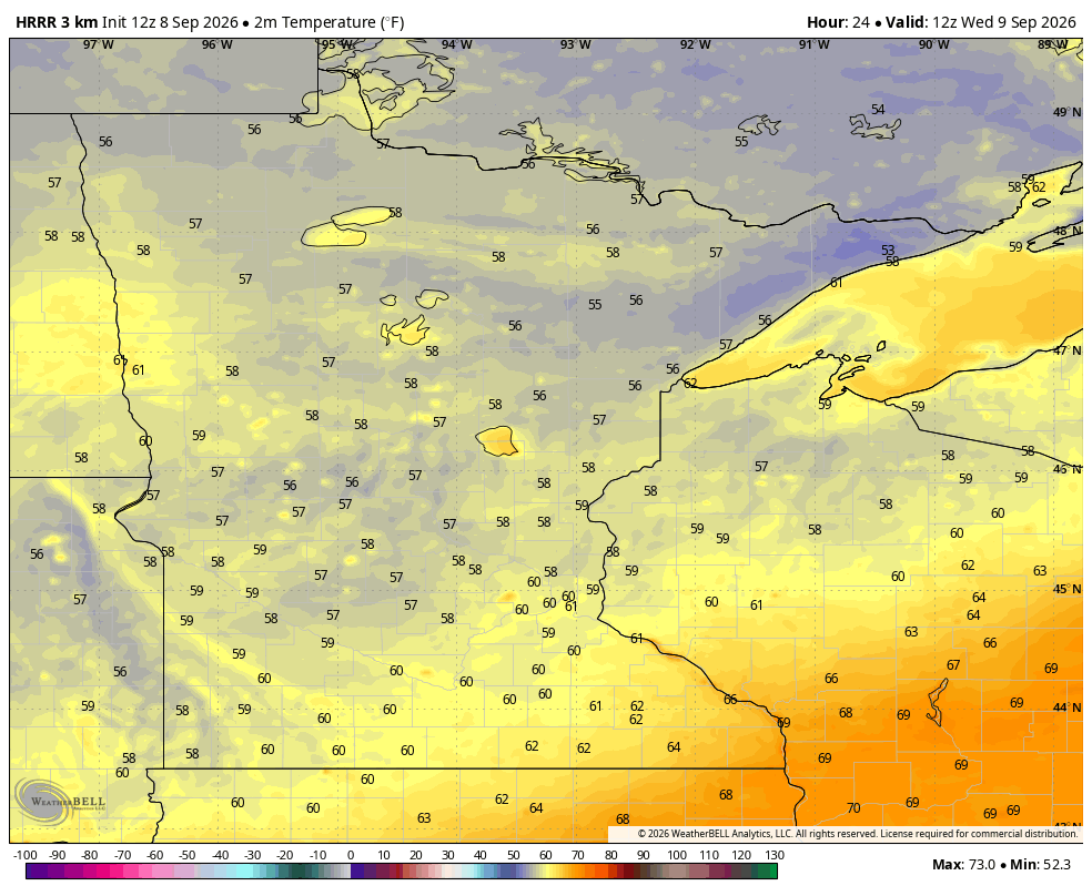 Low temps tonight
