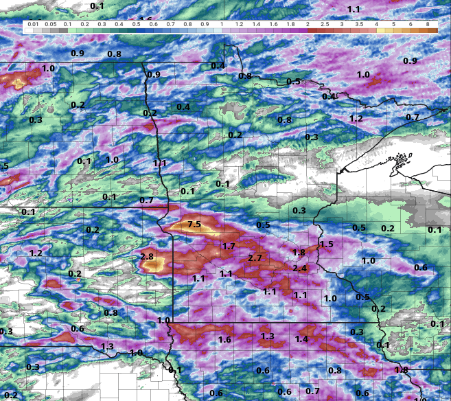 72 hr rainfall