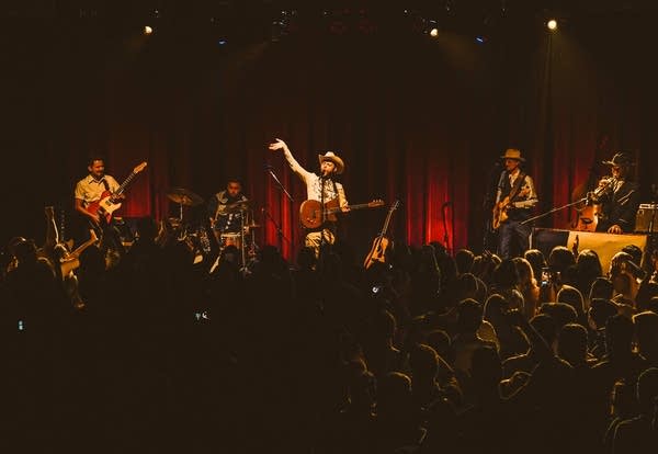 Charley Crockett performing at the Kessler Theater in Dallas in 2019.