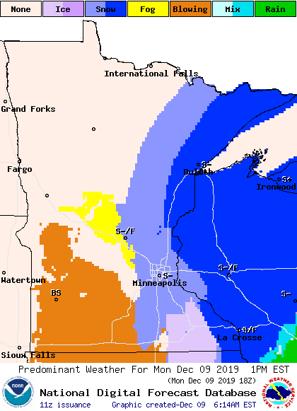 Monday forecast weather for 1 p.m.