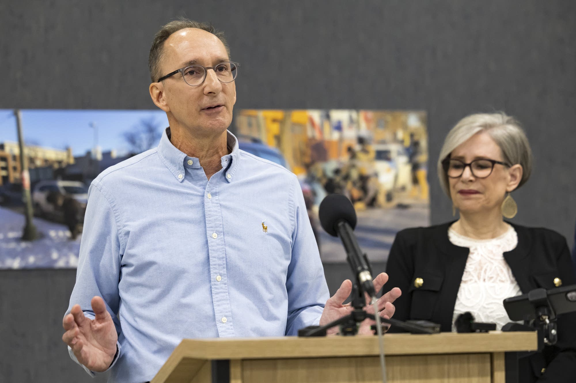 Michael Pretti, father of Alex Pretti, speaks at a news conference as his wife, Susan Pretti, looks on Tuesday, Oct. 27, 2026, in Minneapolis. Kerem Yücel | MPR News