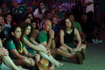 fans watch England v Mexico world cup game 