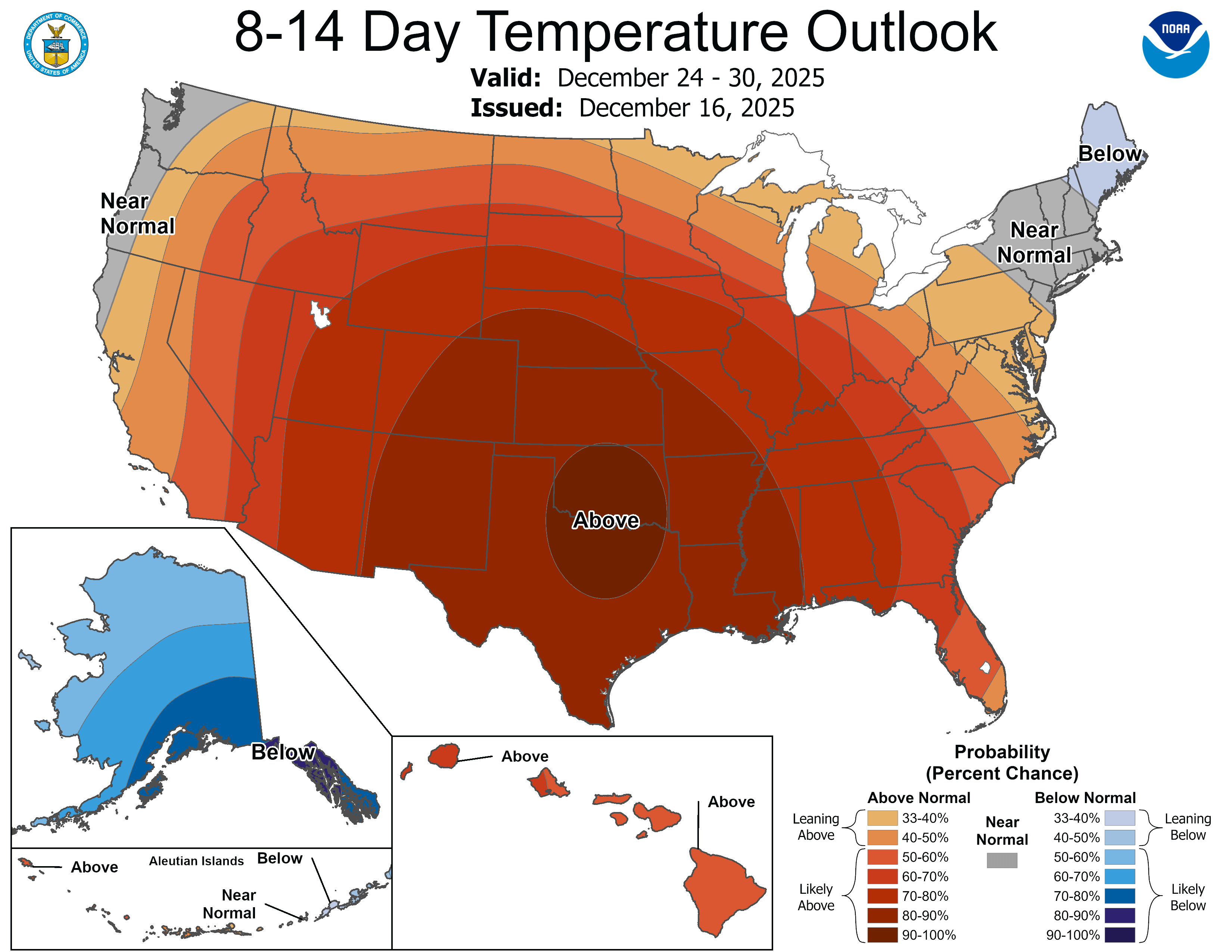 NOAA 8 to 14-day temperature outlook