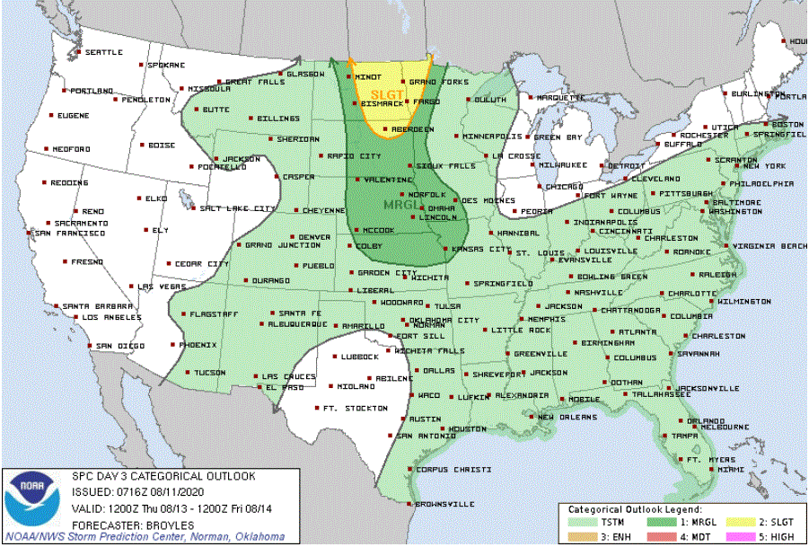 Severe weather outlook for Thursday and Thursday night