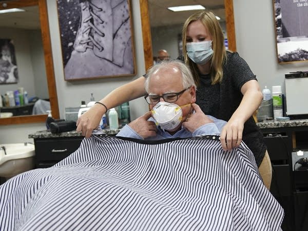 Gov. Tim Walz gets his haircut