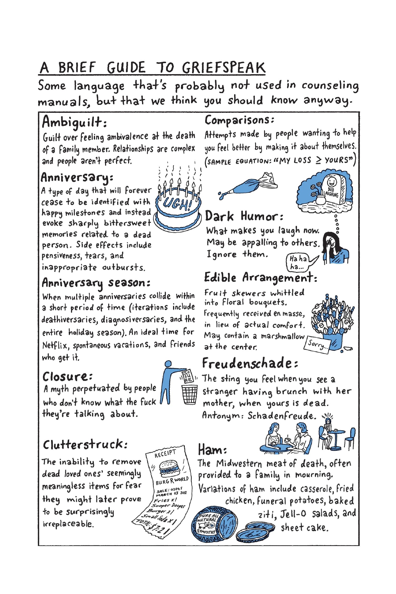 A Griefspeak cartoon that ran in the New York Times.